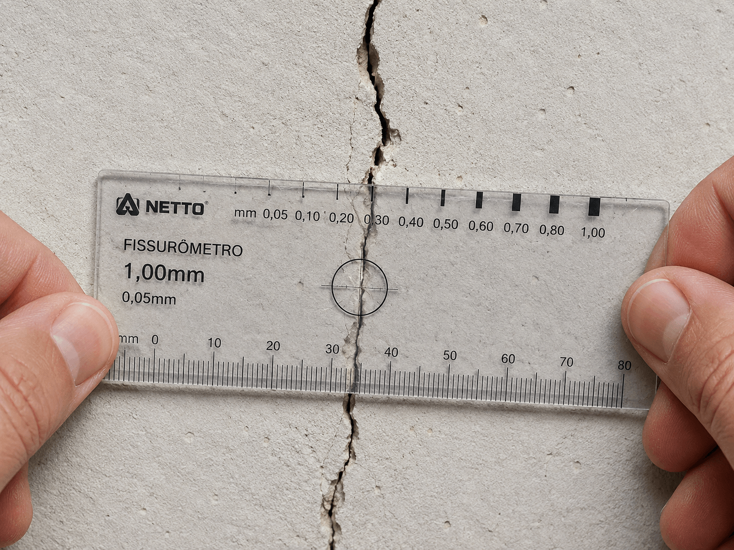 Fissurômetro de precisão para medição milimétrica de trincas
